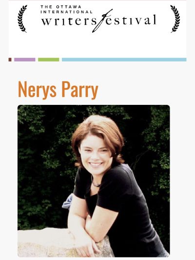 Nerys Parry’s author profile on the Ottawa International Writers Festival website